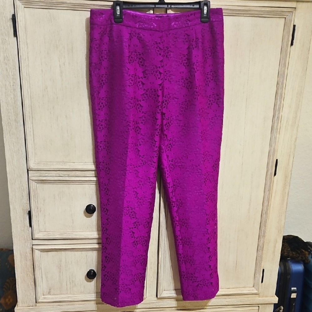 Preston & York Vibrant Purple Laced Cropped Pants